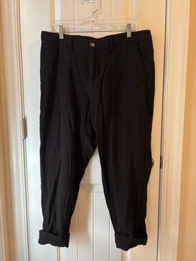 Old Navy Black Linen Pants Cropped